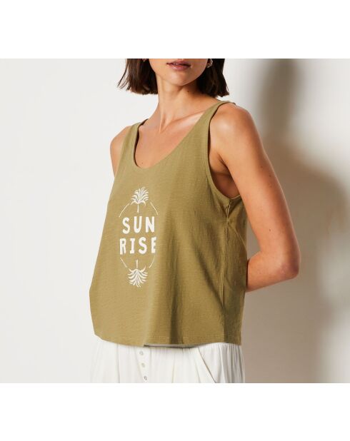 Camiseta sin mangas Susan caqui oliva