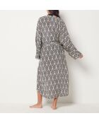 Kimono Xarraca b imprimé noir fond blanc