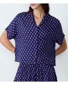 Beryl shirt met blauwgroene print