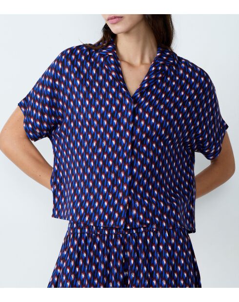 Beryl shirt met blauwgroene print