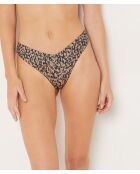 Idyllisch Braziliaans bikinibroekje met hoge pijpen en zwarte achtergrondprint