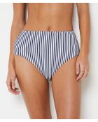 Mahalo wit gestreept marineblauw bikinibroekje met hoge taille