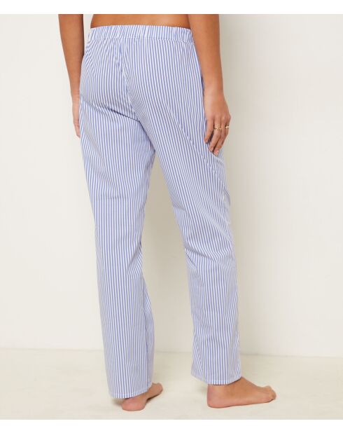 Cleeo blauw gestreepte broek