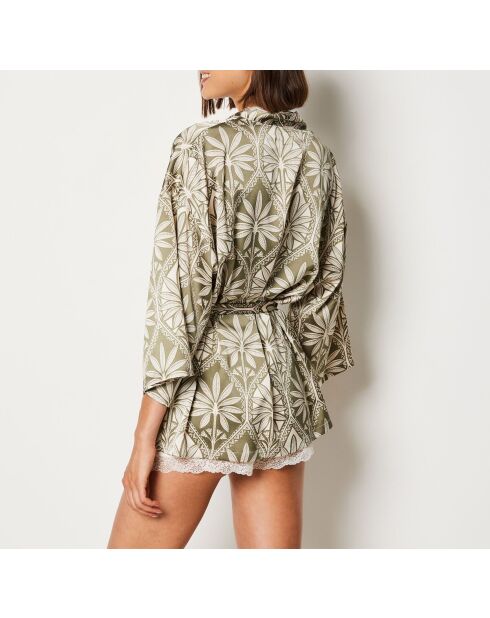 Negligee Silan stampata su fondo verde