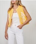 Teresa vest met boterbloemenborduursel