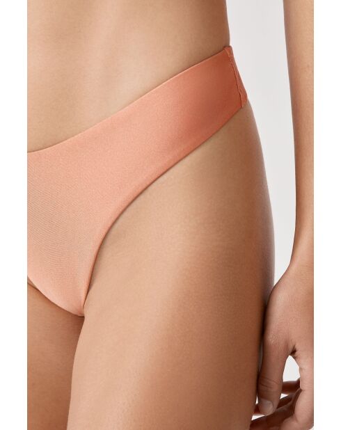 Braguitas de bikini brasileñas Mooka de pierna alta de color naranja