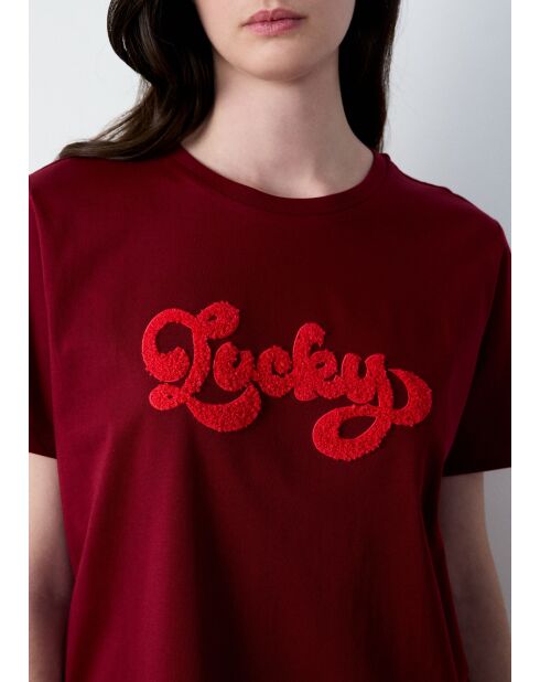 Bordeauxrood T-shirt van Flucky