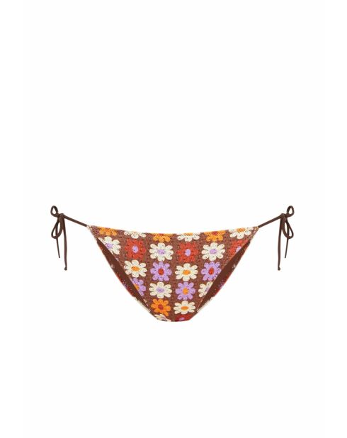 Mutandine con cravatta Belmondo stampate su fondo marrone