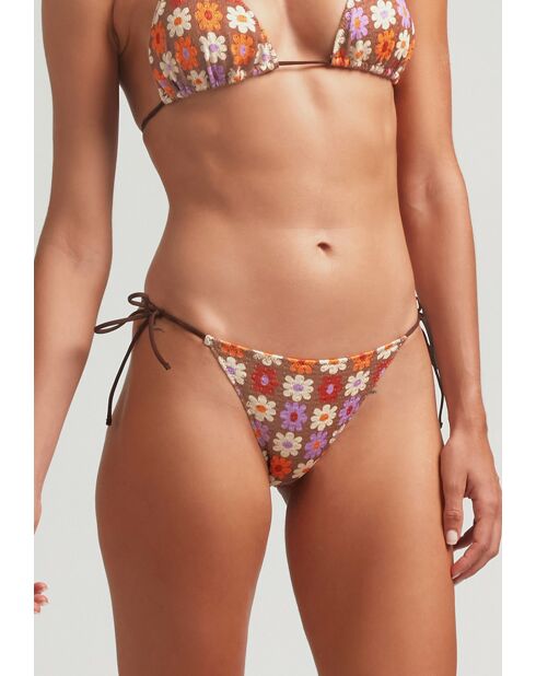 Mutandine con cravatta Belmondo stampate su fondo marrone