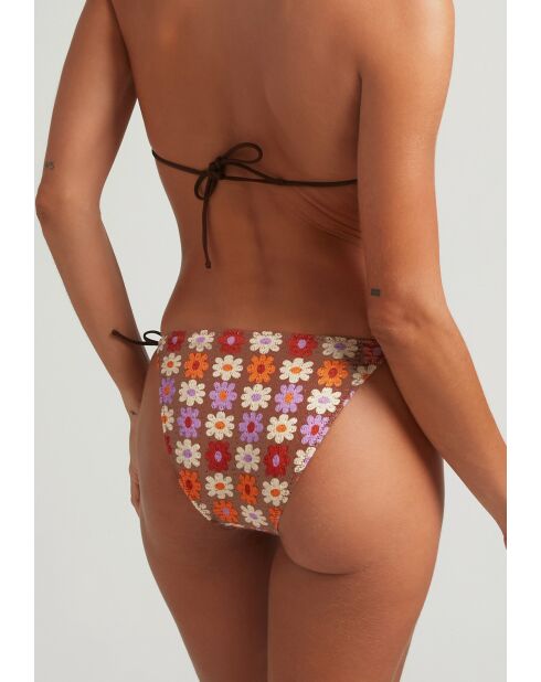 Mutandine con cravatta Belmondo stampate su fondo marrone