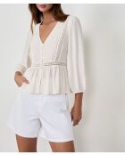 Ecru geborduurd Anny shirt