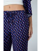 Pantaloni Beryl con stampa blu verde