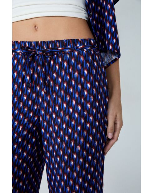 Pantaloni Beryl con stampa blu verde