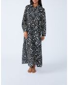 Abito a manica lunga Espelho b con stampa a fondo nero