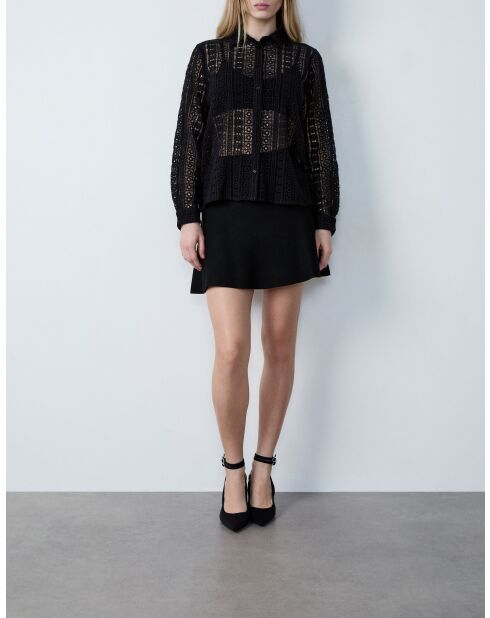 Suzane schwarzes besticktes Hemd