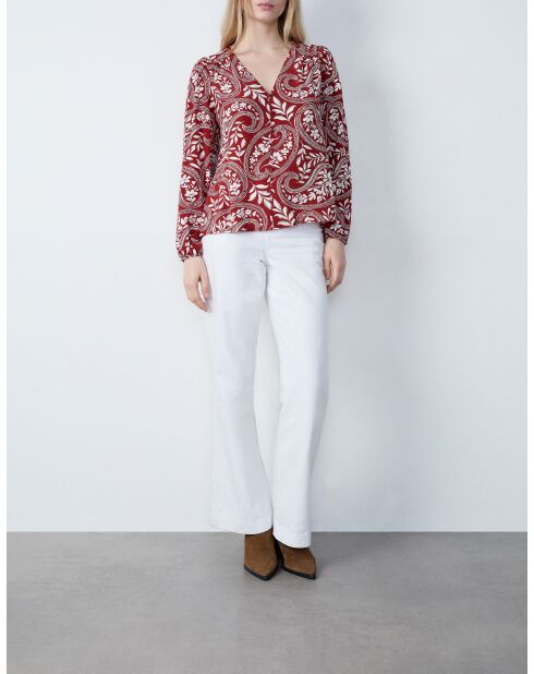 Chemise Salome imprimée fond brique