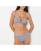 Mahalo weiße gestreifte marineblaue Standard-Bikinihose