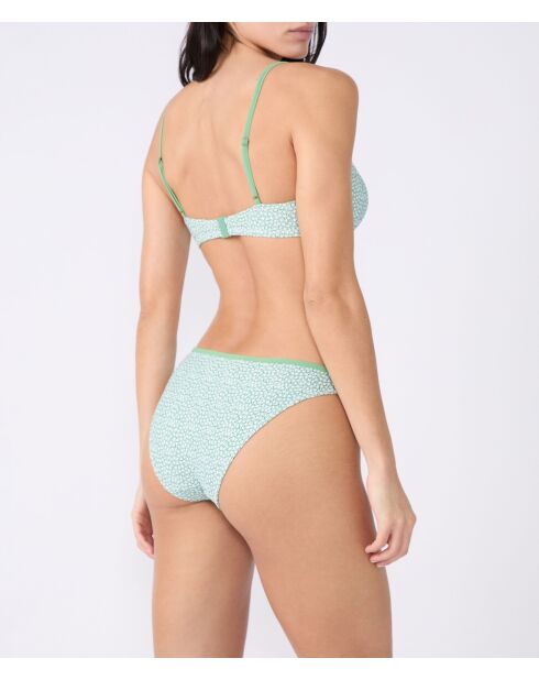 Klassischer Push-up-BH mit Bügel und Muschel, Anchusa-Print auf weißem Hintergrund