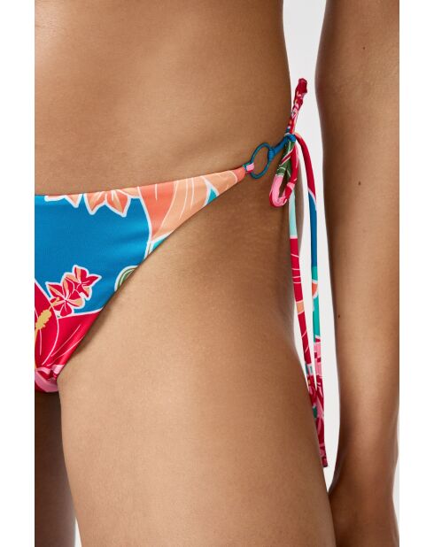Braziliaans bikinibroekje Nouette Hibiscus blauwgroene print