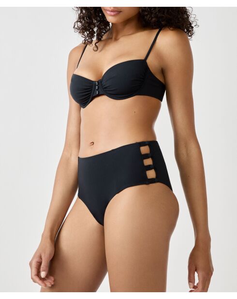 Braguita de bikini negra de cintura alta The Bombshell
