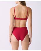 Sujetador clásico rojo aterciopelado con aros sin carcasa