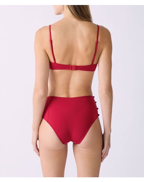 Fluweelrode klassieke bh met beugel zonder schelp