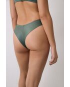 Leuchtend graugrünes brasilianisches Bikiniunterteil mit hohem Beinausschnitt