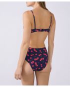 Braguita de bikini de cintura alta azul marino The Bombshell