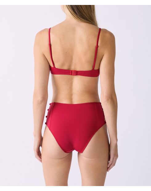 Braguita de bikini roja de cintura alta