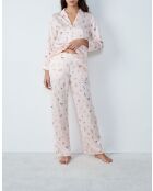 Roze rivierbroek met print