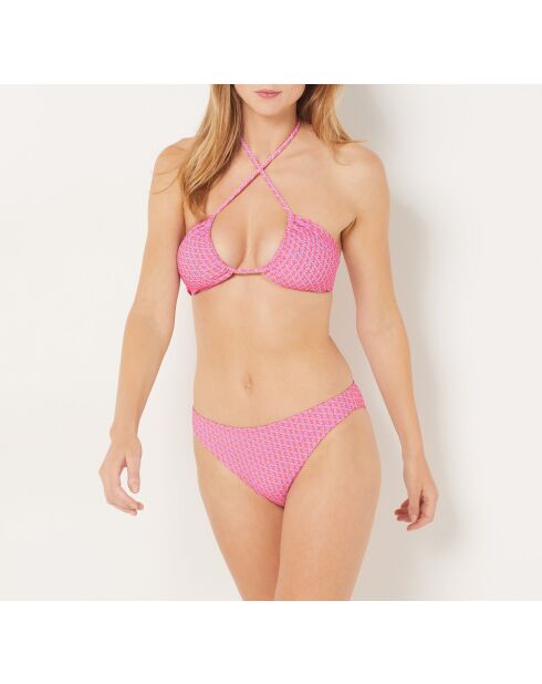 Manzania Standard-Bikinihose mit rosafarbenem Hintergrunddruck