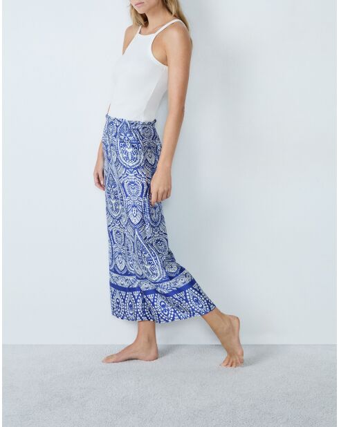 Mailan blauwgroene broek met print