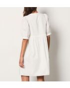 Hanael ecrufarbenes besticktes Kleid