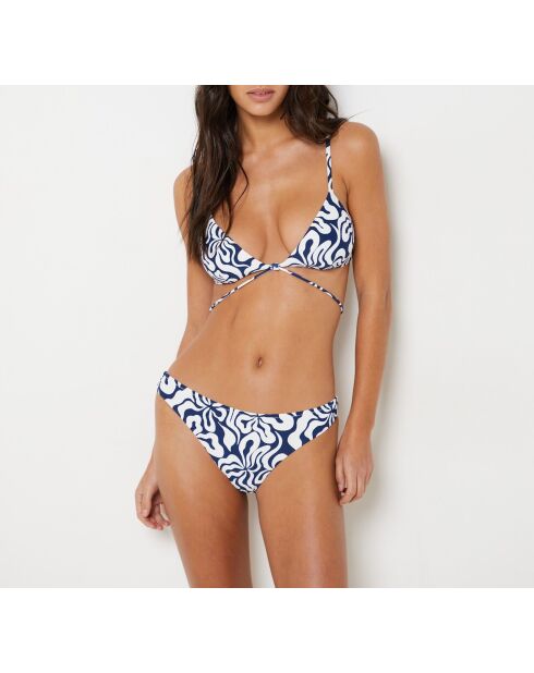 Hawaii Standard-Bikinihose mit marineblauem Aufdruck