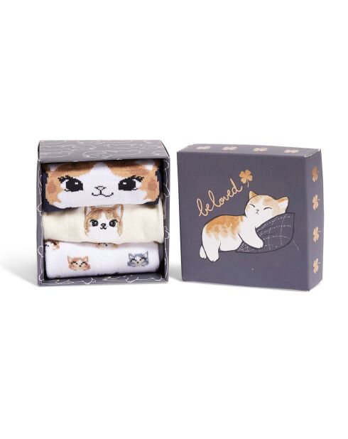 Boite cadeau de chaussettes Beloved écrue