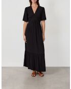 Zwarte geborduurde Anny jurk