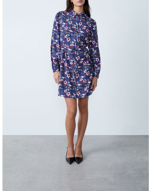 Vilma Kleid mit blauem Hintergrunddruck