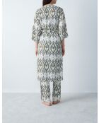 Negligé met nytro-print in wit