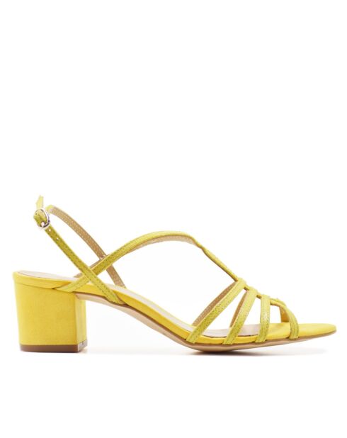 Sandales à talon Antonella jaunes - Talon : 5,5 cm