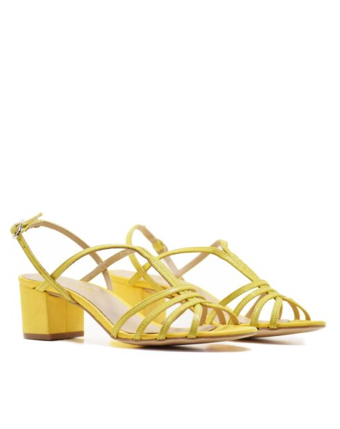 Sandales à talon Antonella jaunes - Talon : 5,5 cm