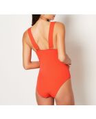 Première oranje 1-delig zwempak zonder frame zonder schelp