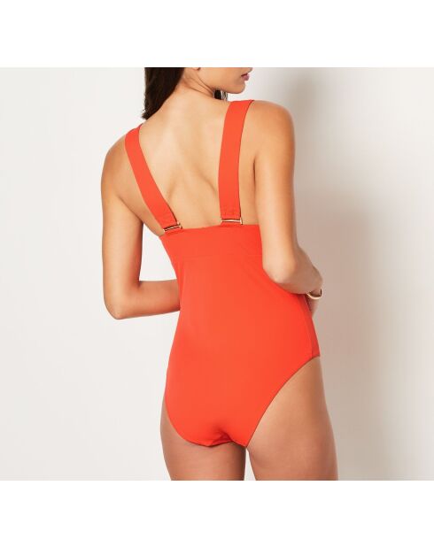 Première oranje 1-delig zwempak zonder frame zonder schelp