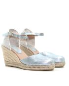 Sandales compensées Nuria argentées - Talon : 6,5 cm