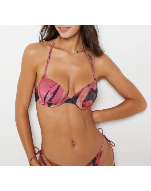 Soutien-gorge push-up classique avec armature et avec coque Honeymoon imprimé fond brique