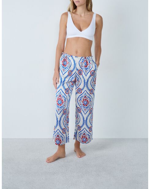 Blauwgroene broek met print Bacio