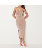 Langes Beso B-Leinenkleid mit dünnen Trägern