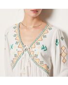 Oswald blouse met veelkleurig borduursel