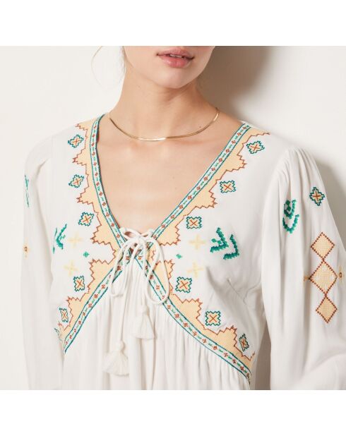 Oswald Bluse mit mehrfarbiger Stickerei