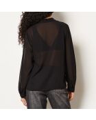 Blusa negra con bordado negro