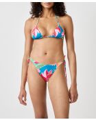 Hibiskusblau-grün bedruckter Triangel-BH ohne Bügel und ohne Schale